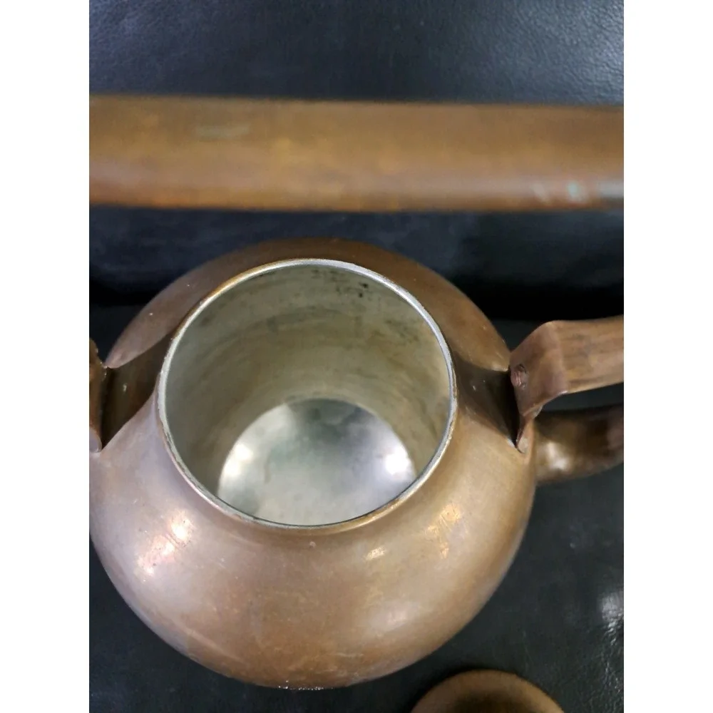 Vintage/Antique Large Heavy Copper Brass Metal Tea Kettle‎ *Unknown Makers